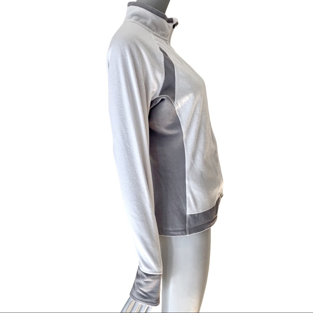 THE NORTH FACE Fleece Jacket Full Zip White Gray Lightweight Activewear Size M - Picture 7 of 15